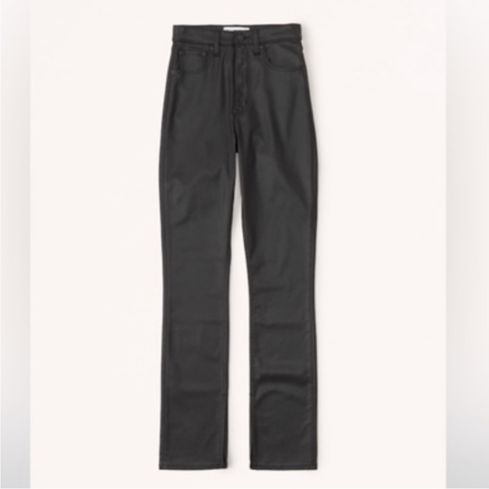 Abercrombie & Fitch 90s slim straight ultra high rise leather pants curve love
